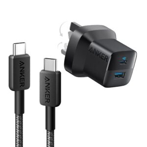 ANKER CHARGER 33W 2 PORTS WITH USB C CABLE BLACK B2331K11
