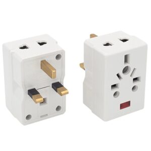 MULTI SOCKET WITH FUSE WHITE