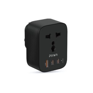PAWA UK TO UNIVERSAL TRAVEL ADAPTER GAN 20W BLACK PW-UTAGN204-BK