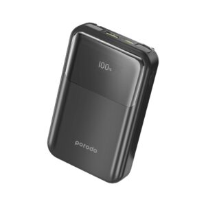 PORODO 10000MAH POWER BANK BUILT IN REMOVABLE CABLES PD-PBFCH038-BK