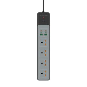 PORODO 4AC 65W 3000W POWERSTRIP PD-FWCH045-BK