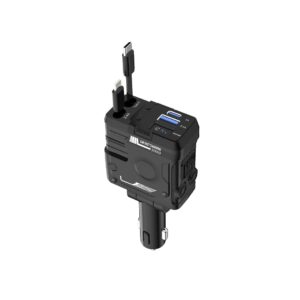 PORODO 66W CAR CHARGER LIGHTNING & TYPE C WIRES PD-FWCH029-BK