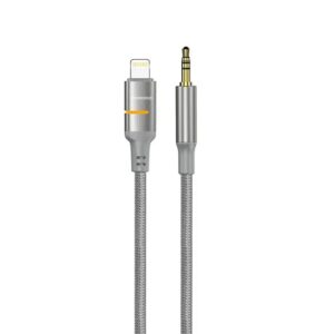 PORODO AUX TO LIGHTNING LED LIGHT CABLE 1.2M GRAY PD-CBL0029-GY-L