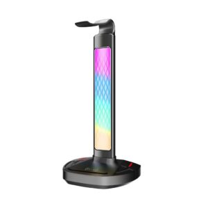 PORODO GAMING HEADPHONE STAND WIRELESS CHARGING & USB-C HUB PDX527