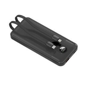 PORODO PD 22.5W 10000MAH POWER BANK INTEGRATED CABLES BLACK PD-PBFCH057-BK