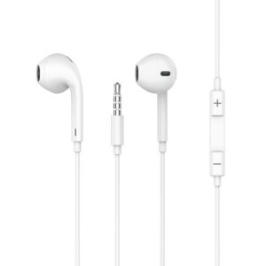 PORODO STEREO EARPHONES WITH AUX CONNECTOR WHITE PB-STOAEP-WH