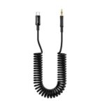 PORODO TYPE C TO AUX COILED AUDIO CABLE 1.2M PD-CAXCC-BK