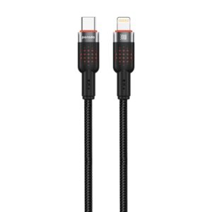 PORODO USB C TO LIGHTNING ALUMINUM BRAIDED CABLE 1.2M PD30W PD-CBL0010-BK