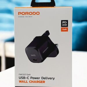 PORODO USB-C TO C POWER DELIVERY WALL CHARGER PD-FWCH027-BK-C