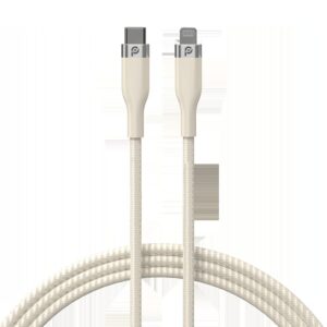 POWERO RAPID PRO PREMIUM BRAIDED CABLE 27W TYPE C TO LIGHTNING 1.2M BEIGE PR-RPBD12CL-BG