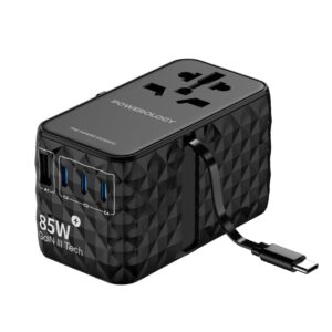 POWEROLOGY UNIVERSAL GAN 85W SUPER CHARGER RETRACTABLE TYPE C CABLE PWCUQC026WH