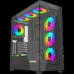 TWISTED MINDS QUANTUM TEMPERED GLASS MID TOWER GAMING CASE BLACK TM-XL290-B