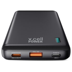 XCELL PORTABLE HIGH SPEED CHARGING 10000 MAH POWERBANK BLACK XL-PC-10200PD