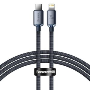 BASEUS FAST CHARGING DATA TYPE C TO IP 20W 1.2M CAJY000201 BLACK