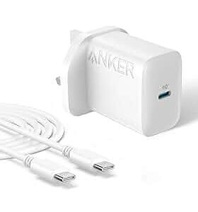 ANKER 20W ADAPTER WITH 5FT USB C TO C CABLE  WHITE B2347K21