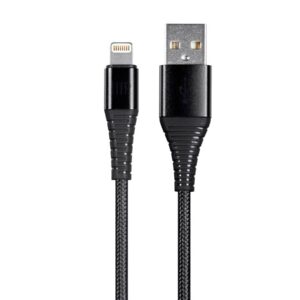 LAPWINGS LIGHTNING TO USB CABLE NYLON BRAIDED BLACK 1.8M WL224